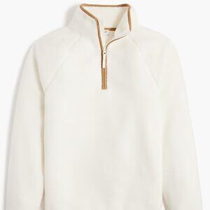 J. Crew Factory White Sherpa Quarterzip